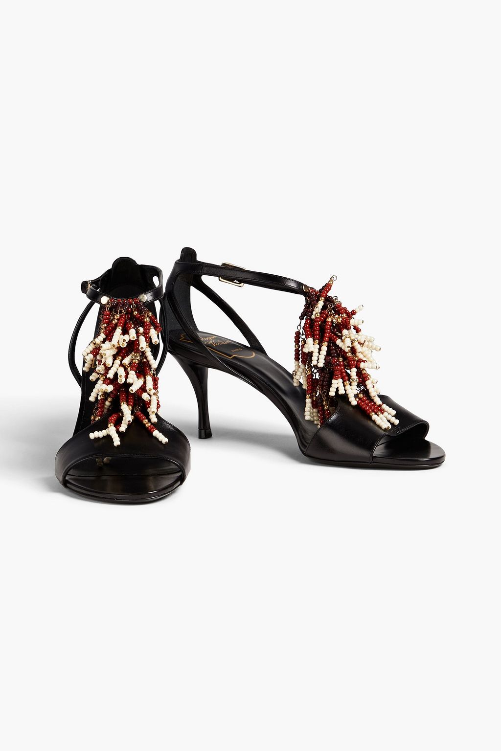 ROGER VIVIER Fringed beaded leather sandals
