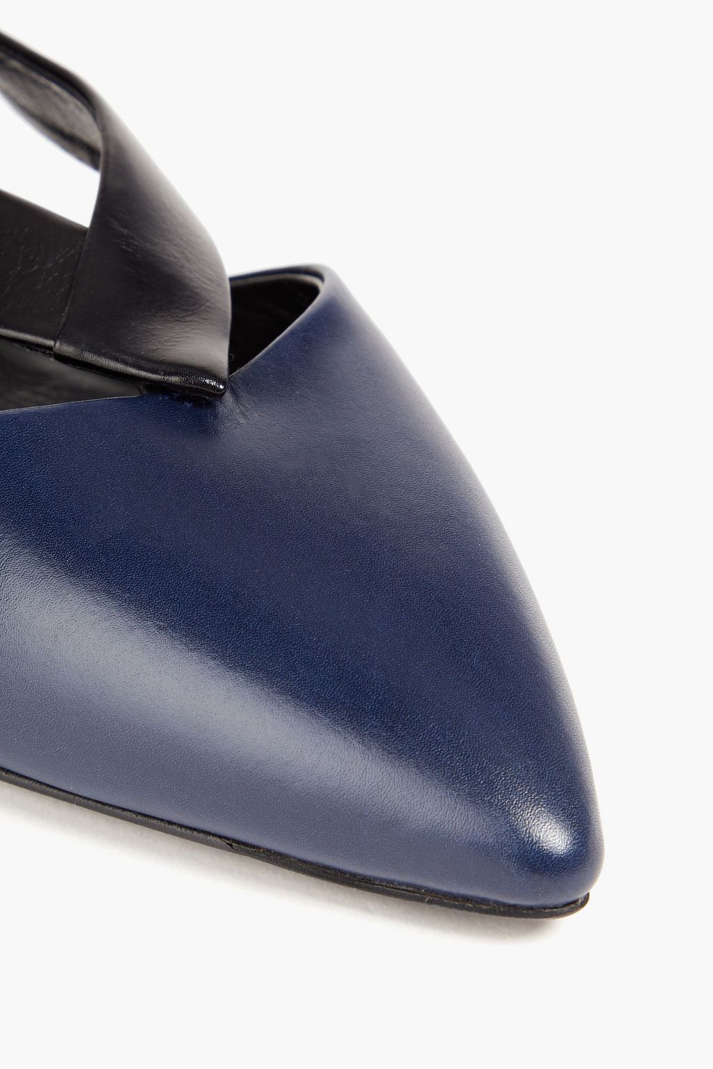 ROGER VIVIER レザー スリングバック ポインテッドトゥ フラットシューズ バイカラー