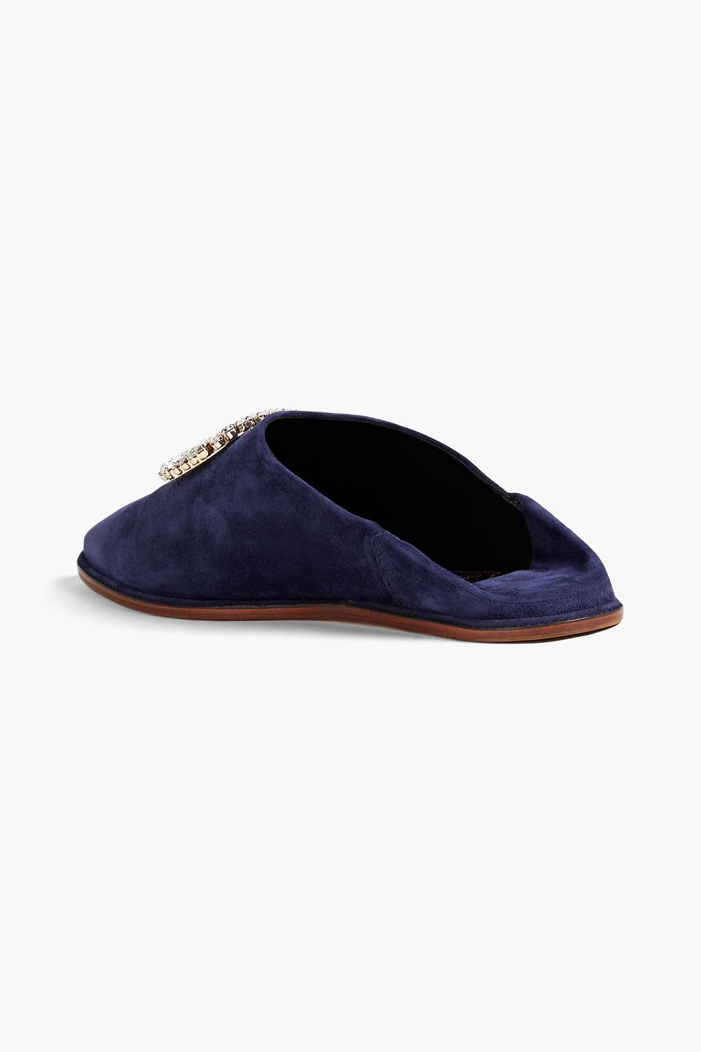 ROGER VIVIER Bab crystal-embellished suede slippers