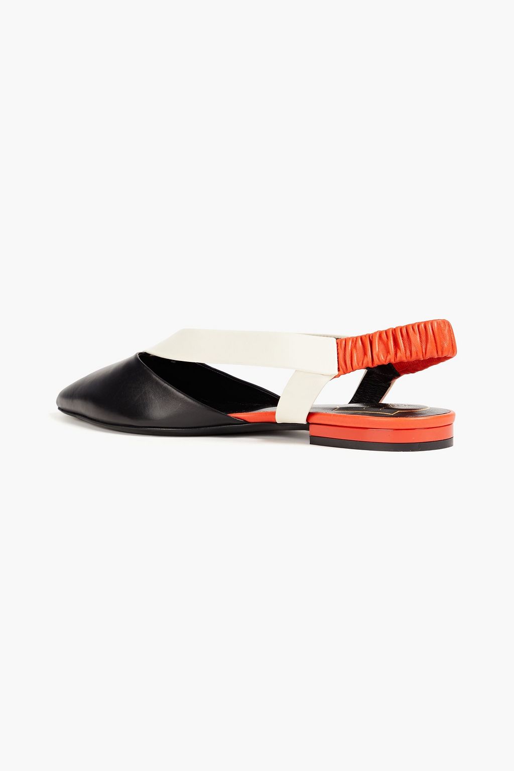 ROGER VIVIER Two-tone leather slingback point-toe flats