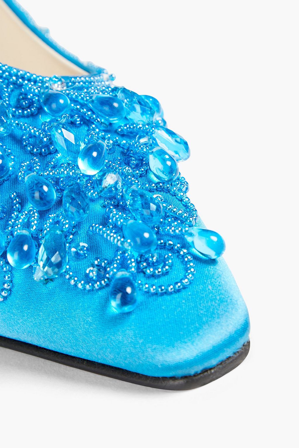ROGER VIVIER Virgule bead-embellished satin pumps