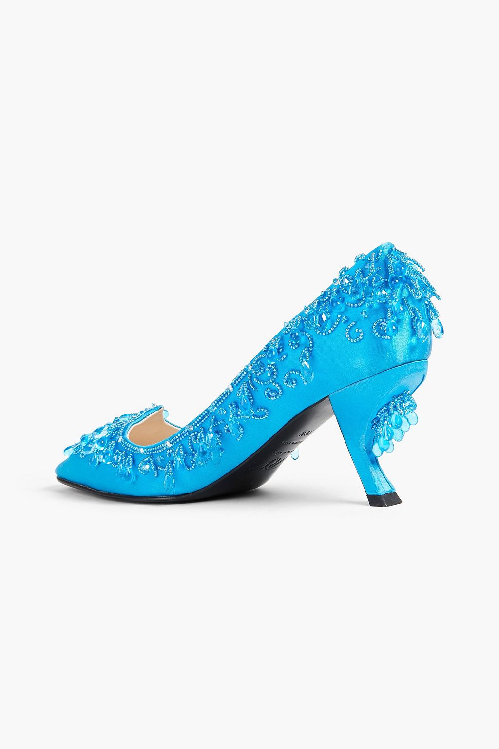 ROGER VIVIER Virgule bead-embellished satin pumps