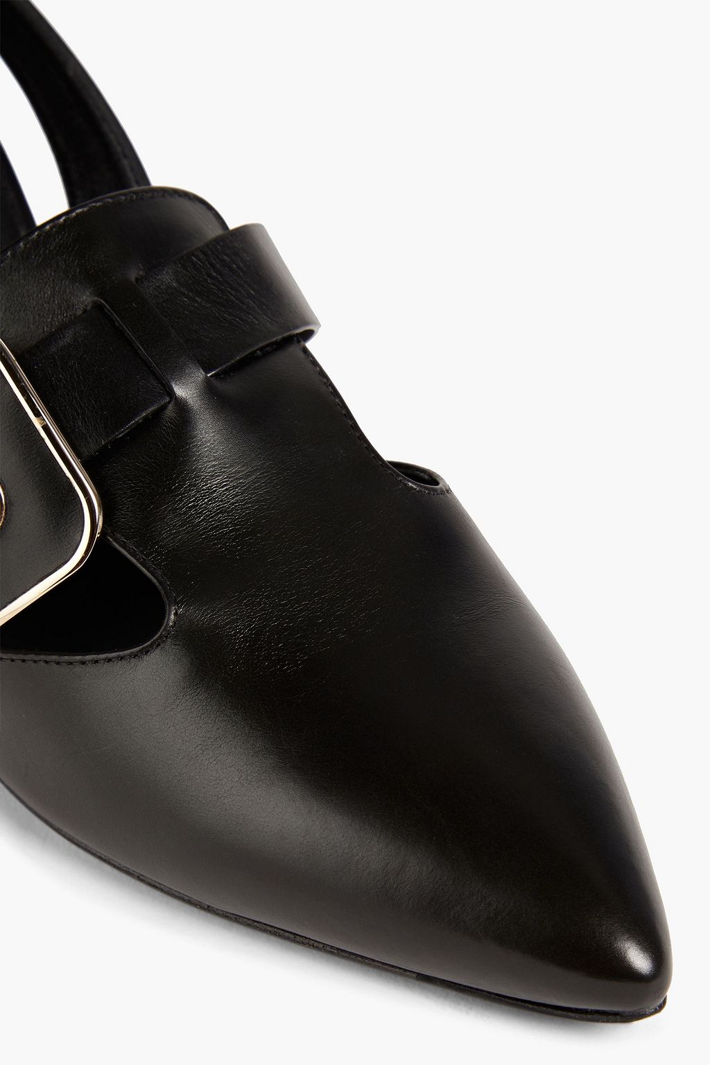 ROGER VIVIER Buckle-embellished leather slingback pumps