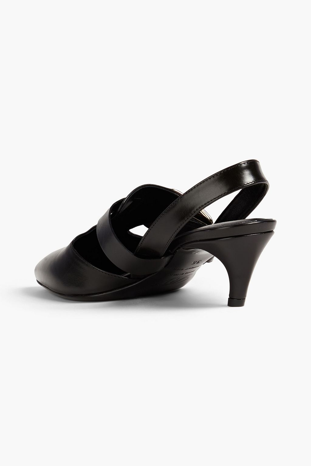 ROGER VIVIER Buckle-embellished leather slingback pumps