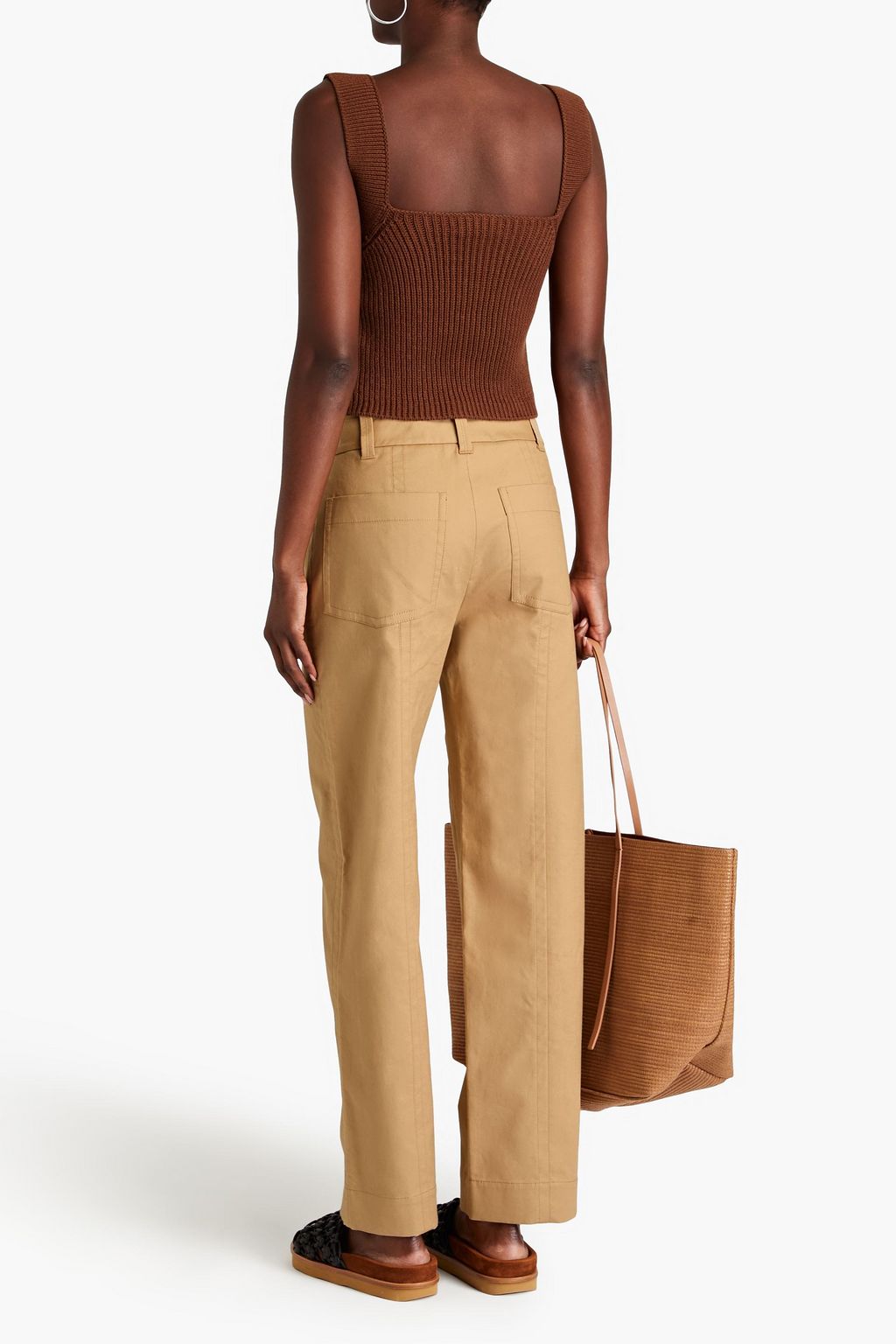 VINCE. Stretch-cotton wide-leg pants