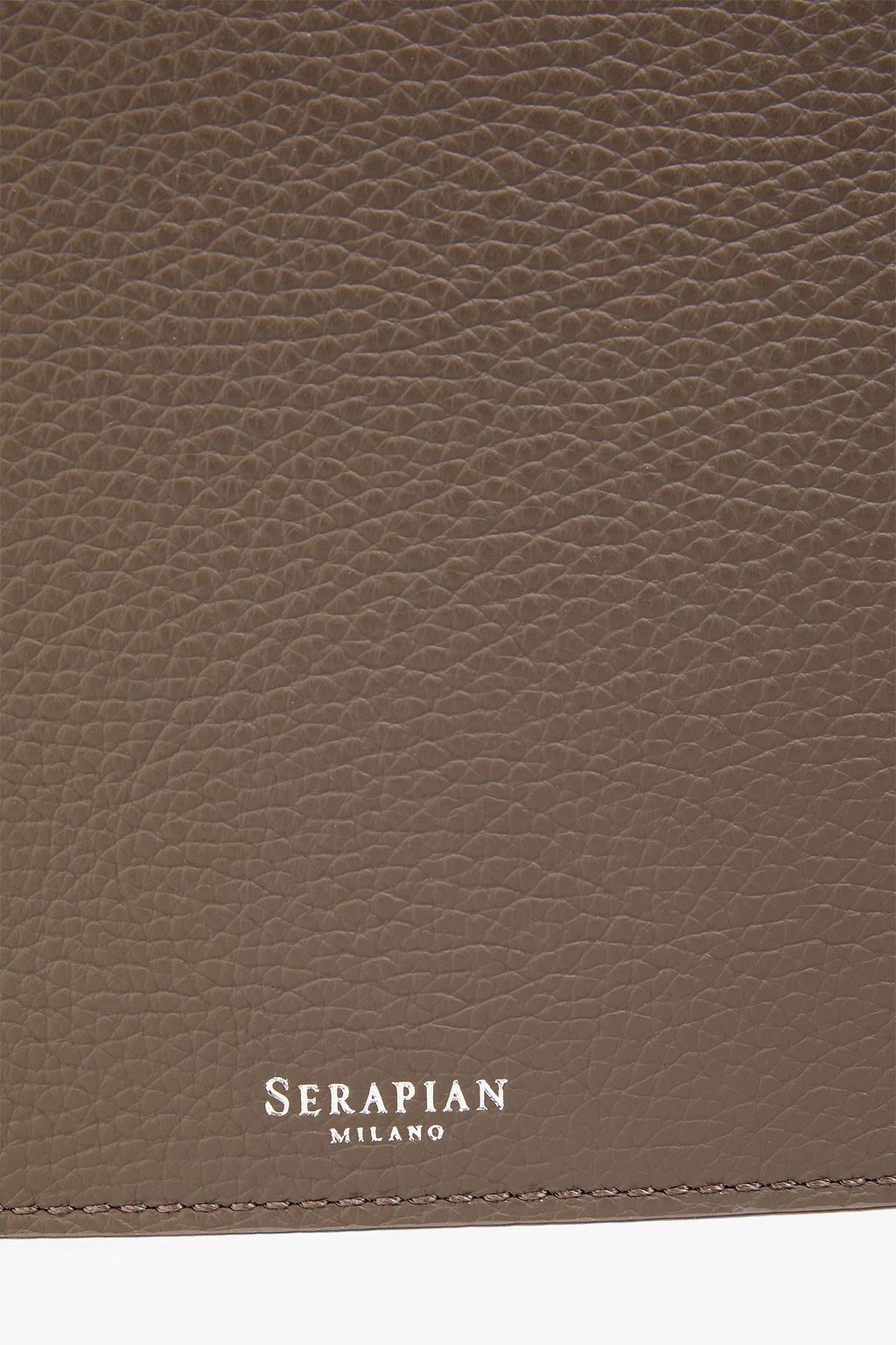 SERAPIAN Pebbled-leather pouch