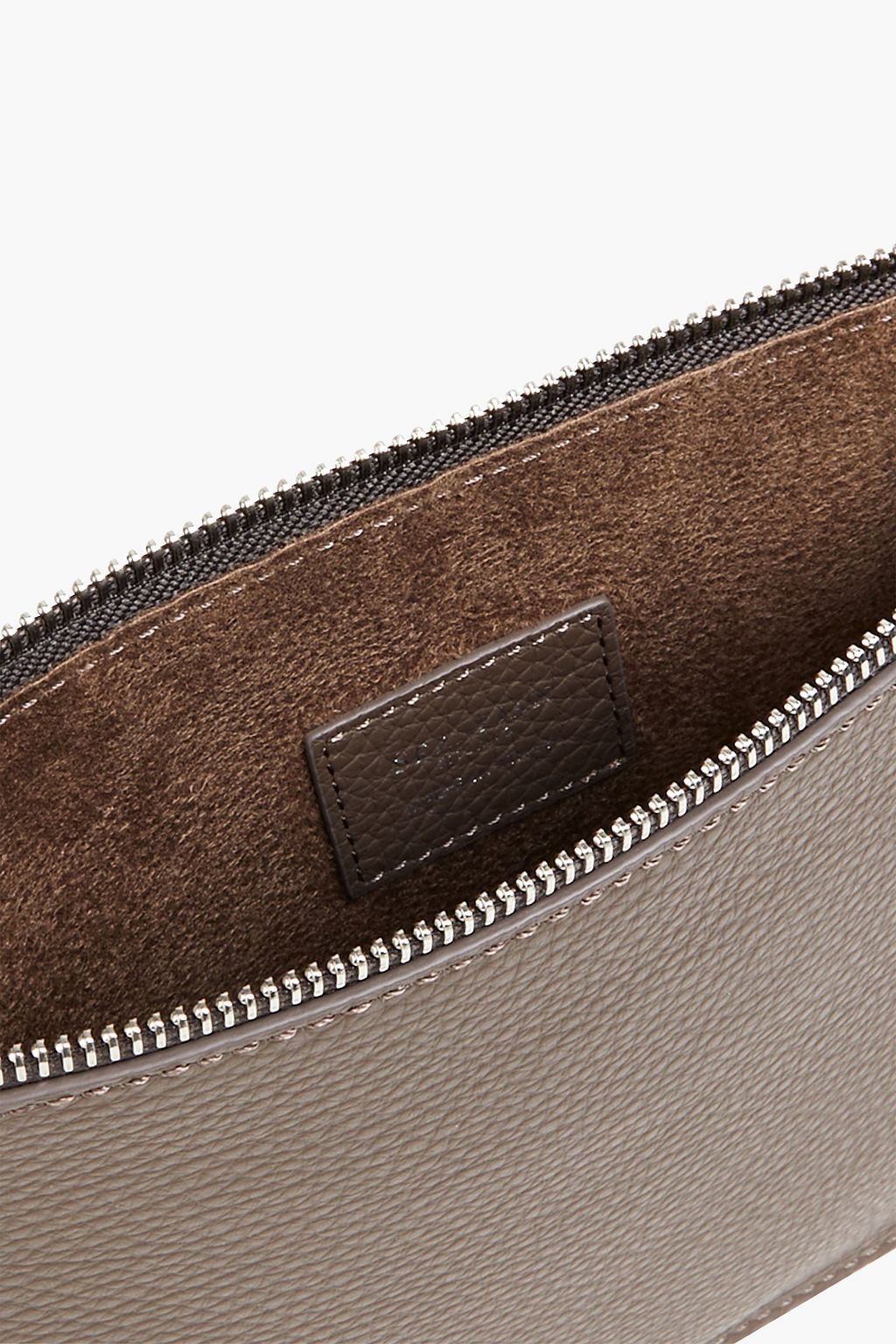 SERAPIAN Pebbled-leather pouch