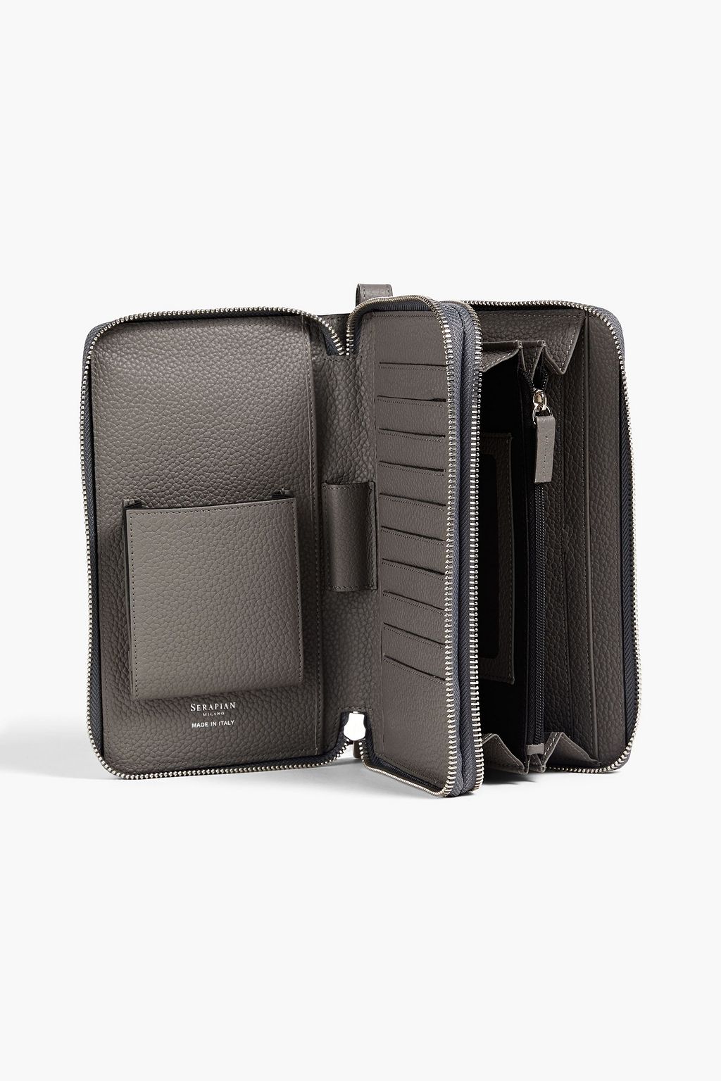 SERAPIAN Pebbled-leather wallet
