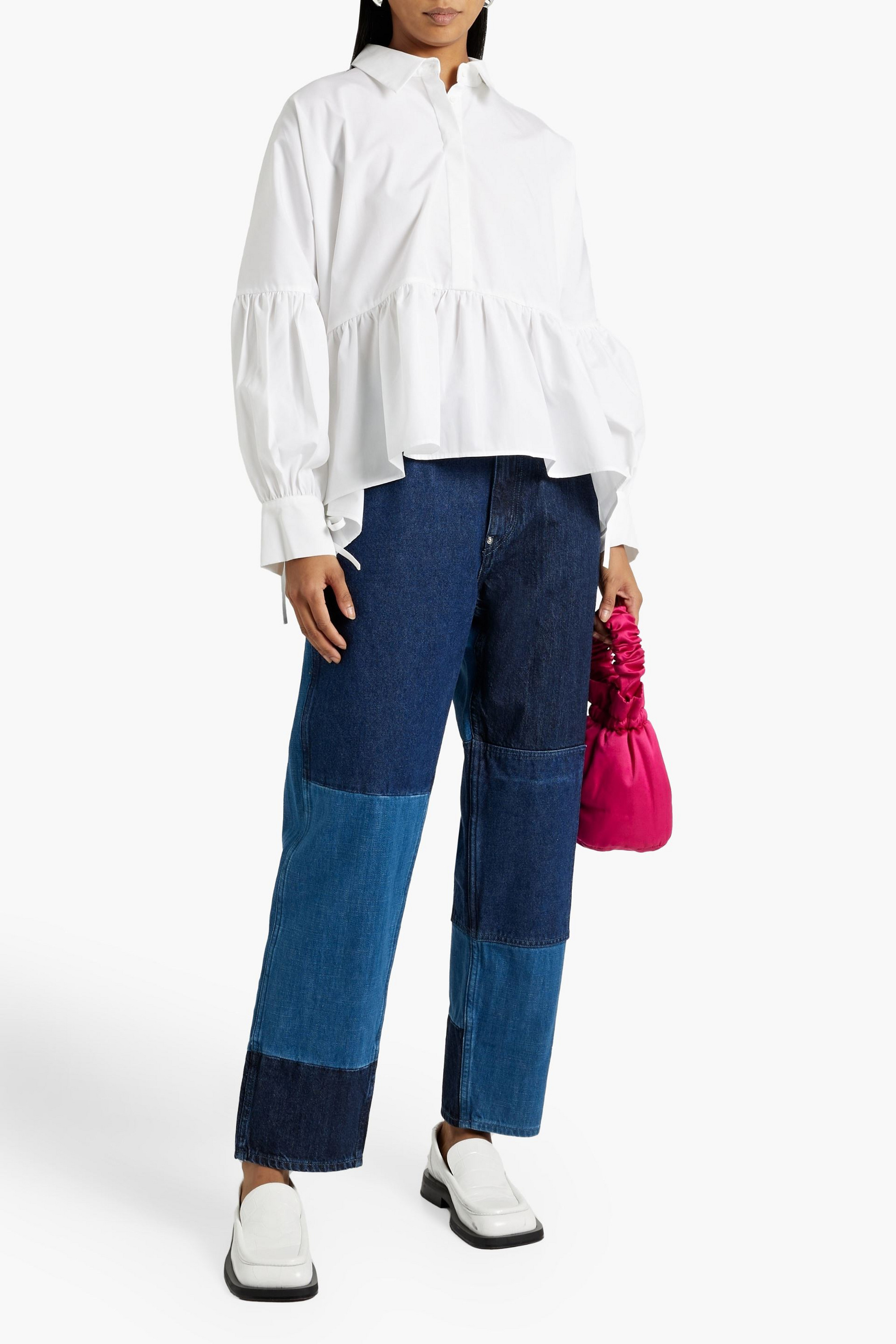 Cecilie Bahnsen Andrea gathered cotton-poplin blouse