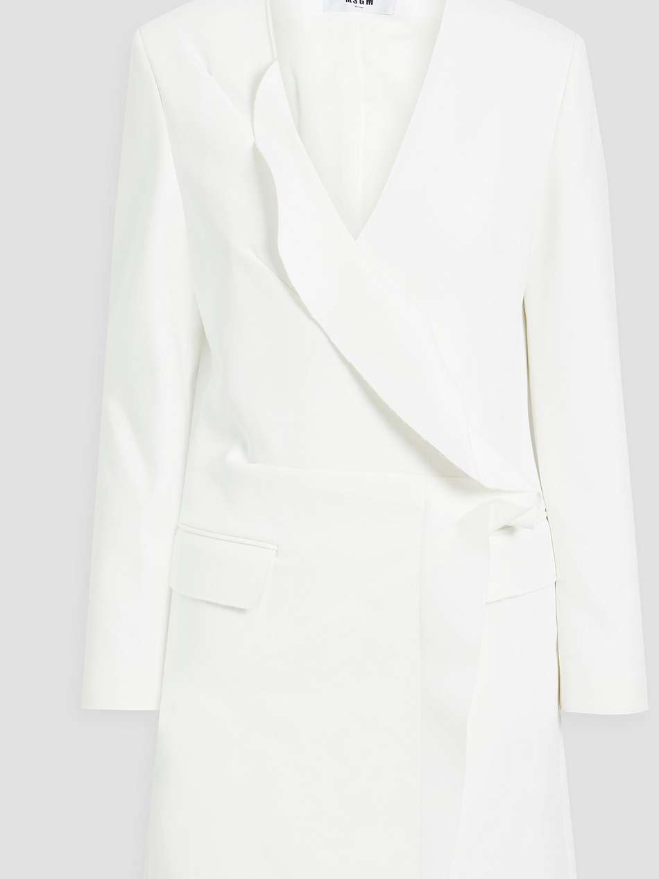 rufflled crepe tuxedo mini dress