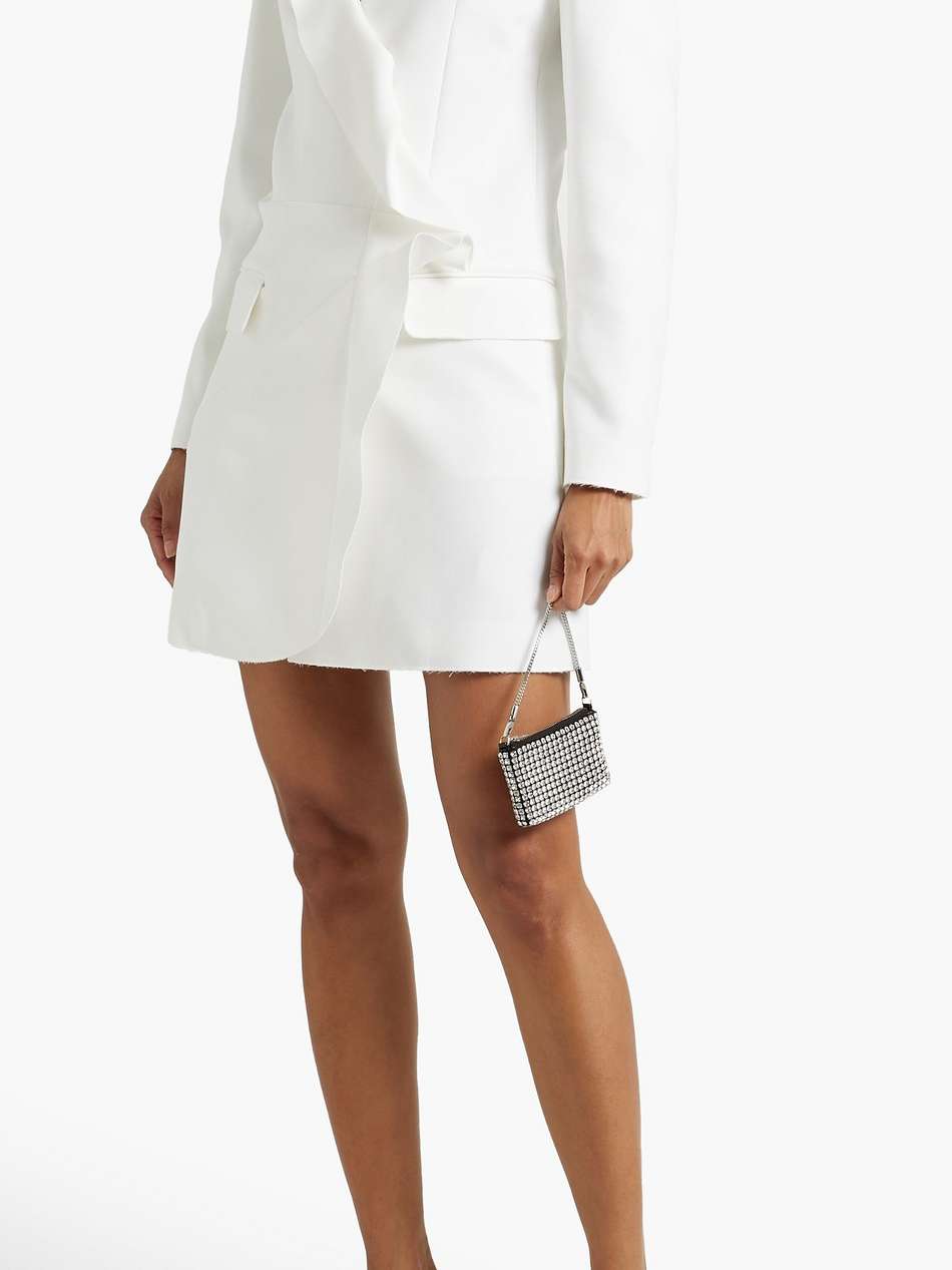 rufflled crepe tuxedo mini dress