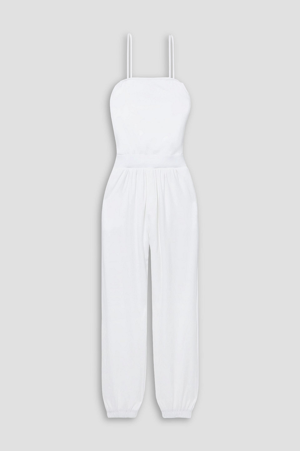 Atm Anthony Thomas Melillo Gathered Stretch Pima Cotton-jersey Jumpsuit In White