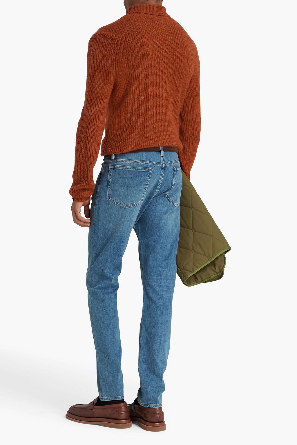 FRAME L'Homme Athletic slim-fit whiskered denim jeans