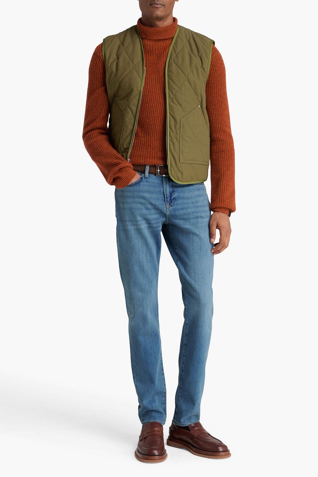 FRAME L'Homme Athletic slim-fit whiskered denim jeans