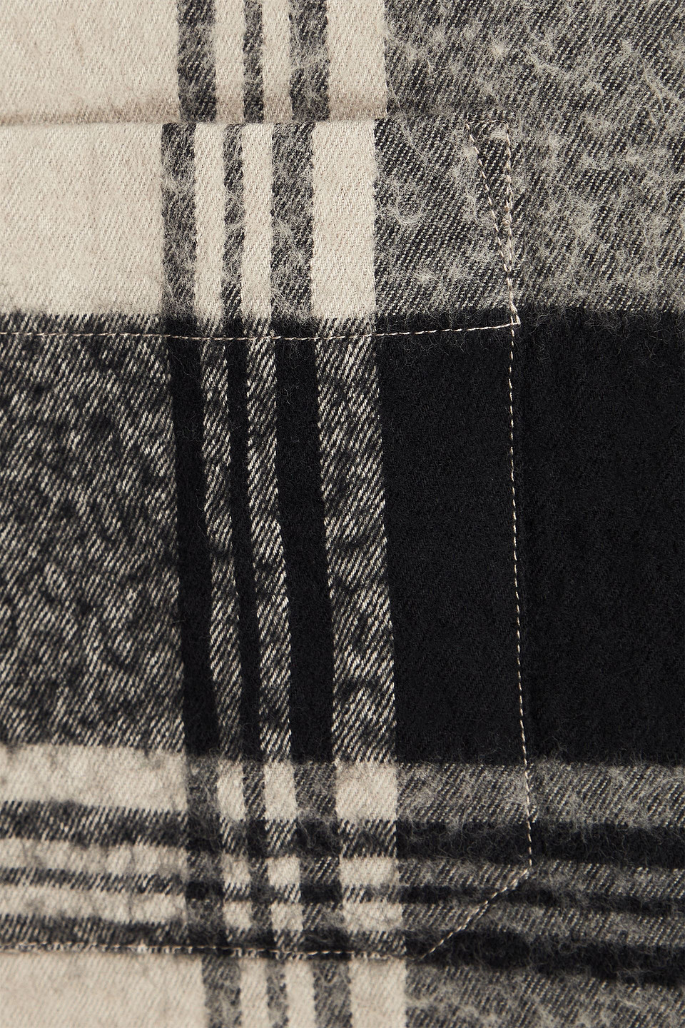 Frame Jacke Aus Einer Baumwoll-wollmischung Mit Karomuster In Schwarz