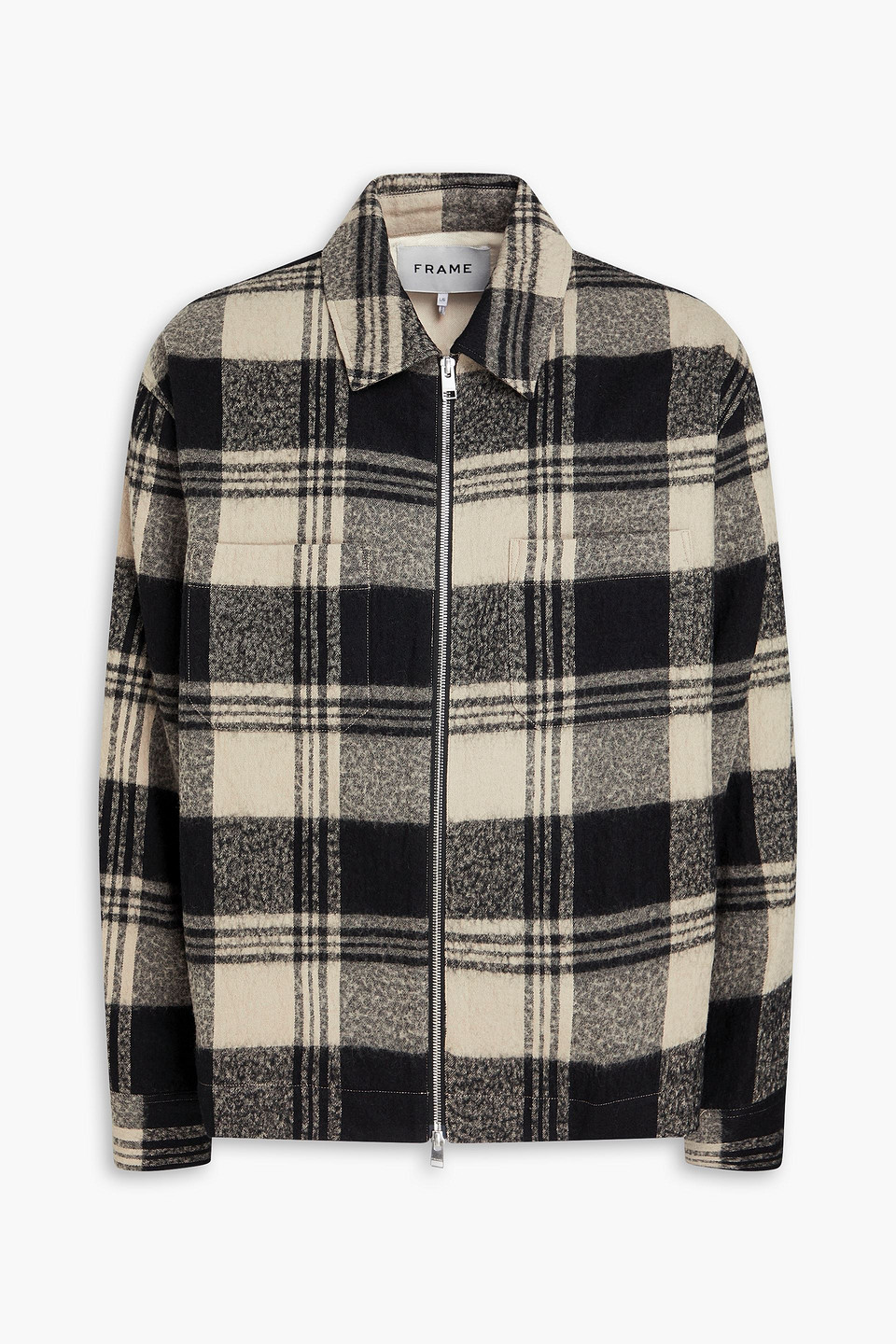 Frame Jacke Aus Einer Baumwoll-wollmischung Mit Karomuster In Neutral