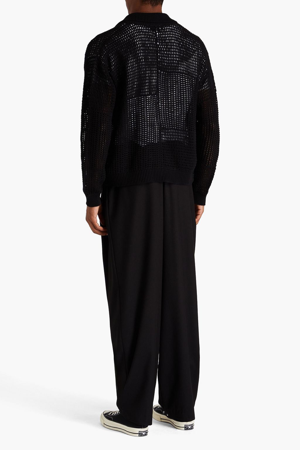 FRAME Crochet-knit cotton cardigan