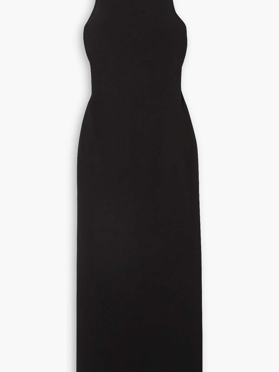 cutout ribbed stretch-cotton maxi dress