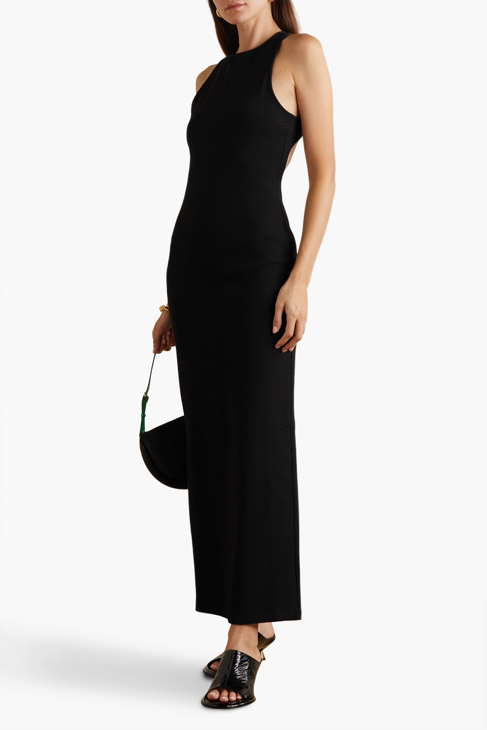 GAUCHERE Cutout ribbed stretch-cotton maxi dress