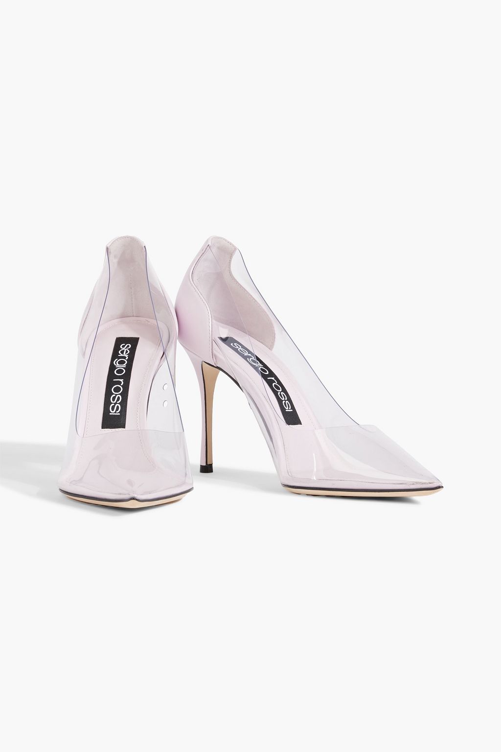 SERGIO ROSSI Plexi 85 PVC and leather pumps