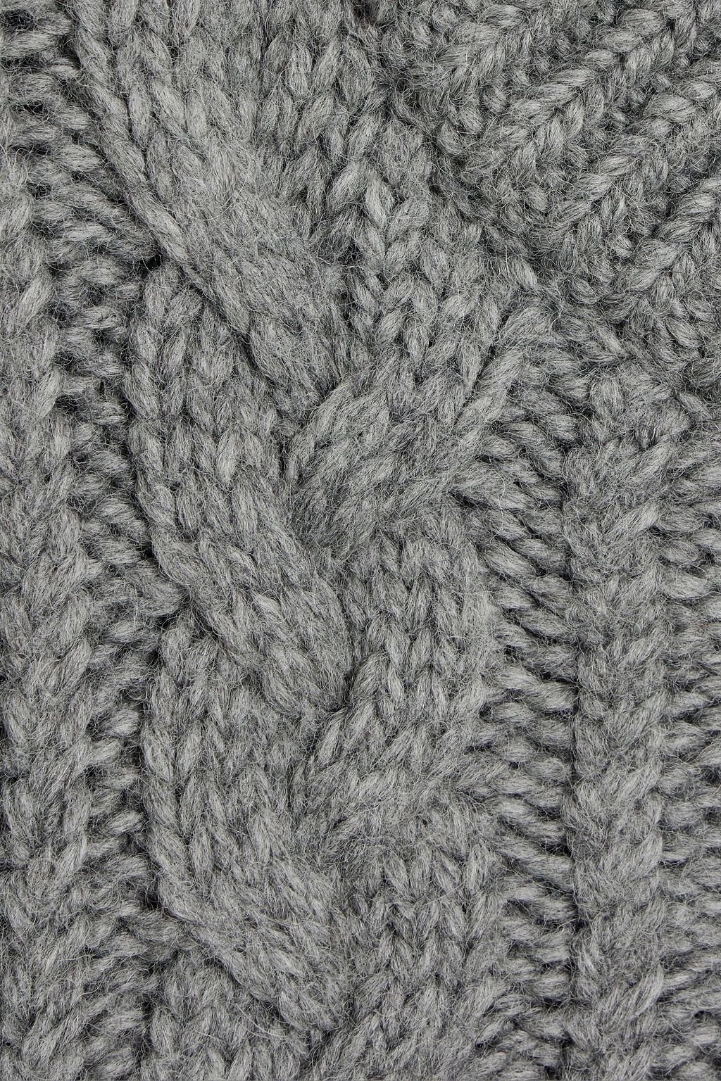 CECILIE BAHNSEN Cutout cable-knit wool and alpaca-blend sweater