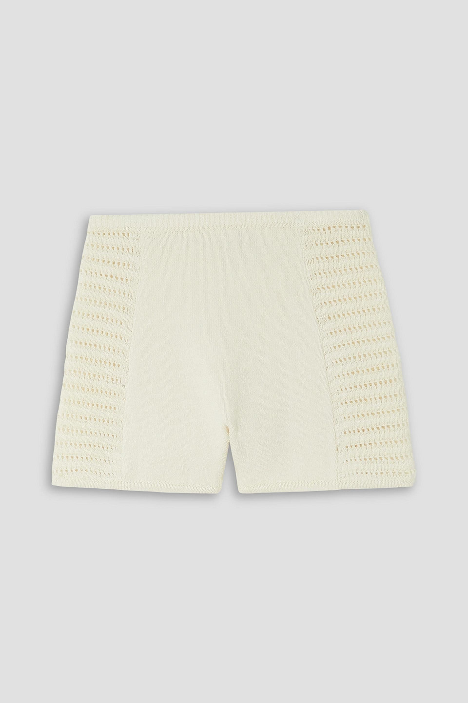 Le Kasha + Net Sustain Kabir Crocheted Organic Linen Shorts In White