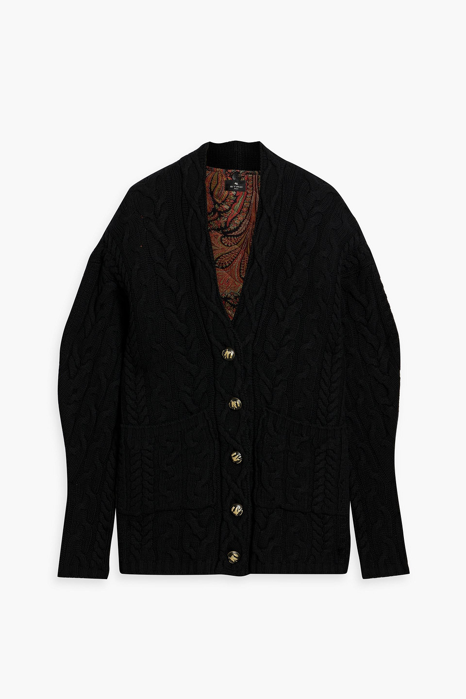 Etro Cable-knit Cardigan In Black