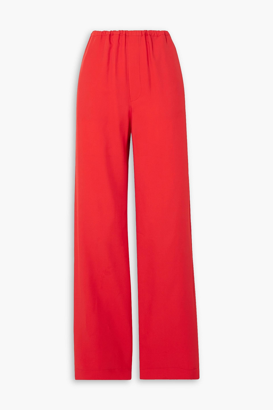 Gauchère Twill Straight-leg Pants In Tomato Red