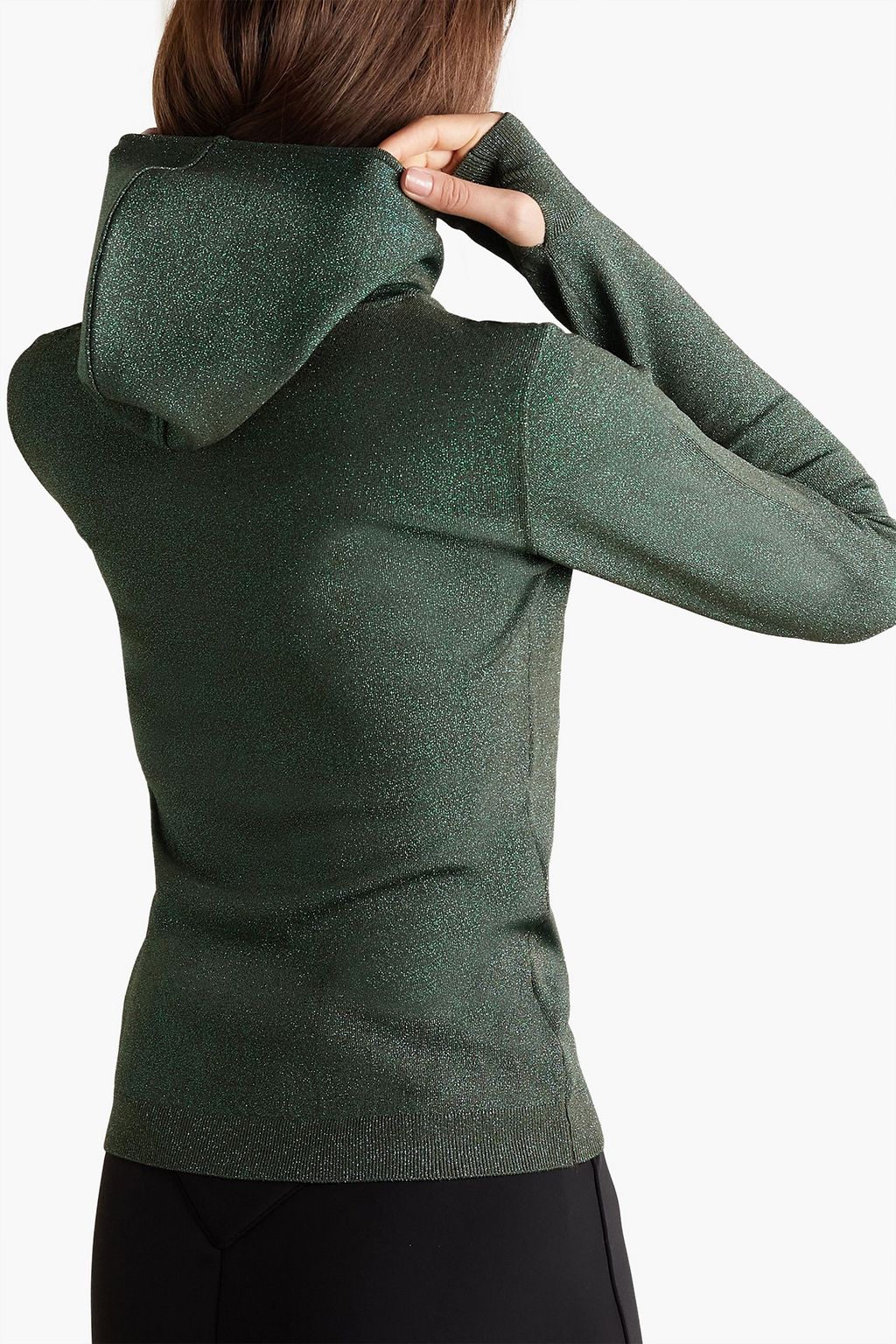 JETSET Cap Turtle metallic stretch-knit hoodie
