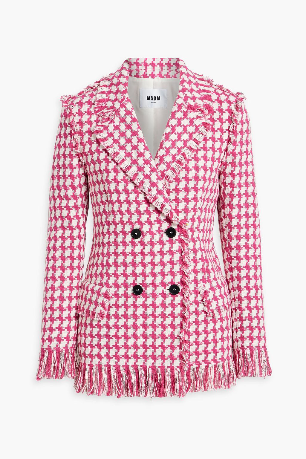 MSGM Double-breasted checked cotton-blend tweed blazer | THE OUTNET