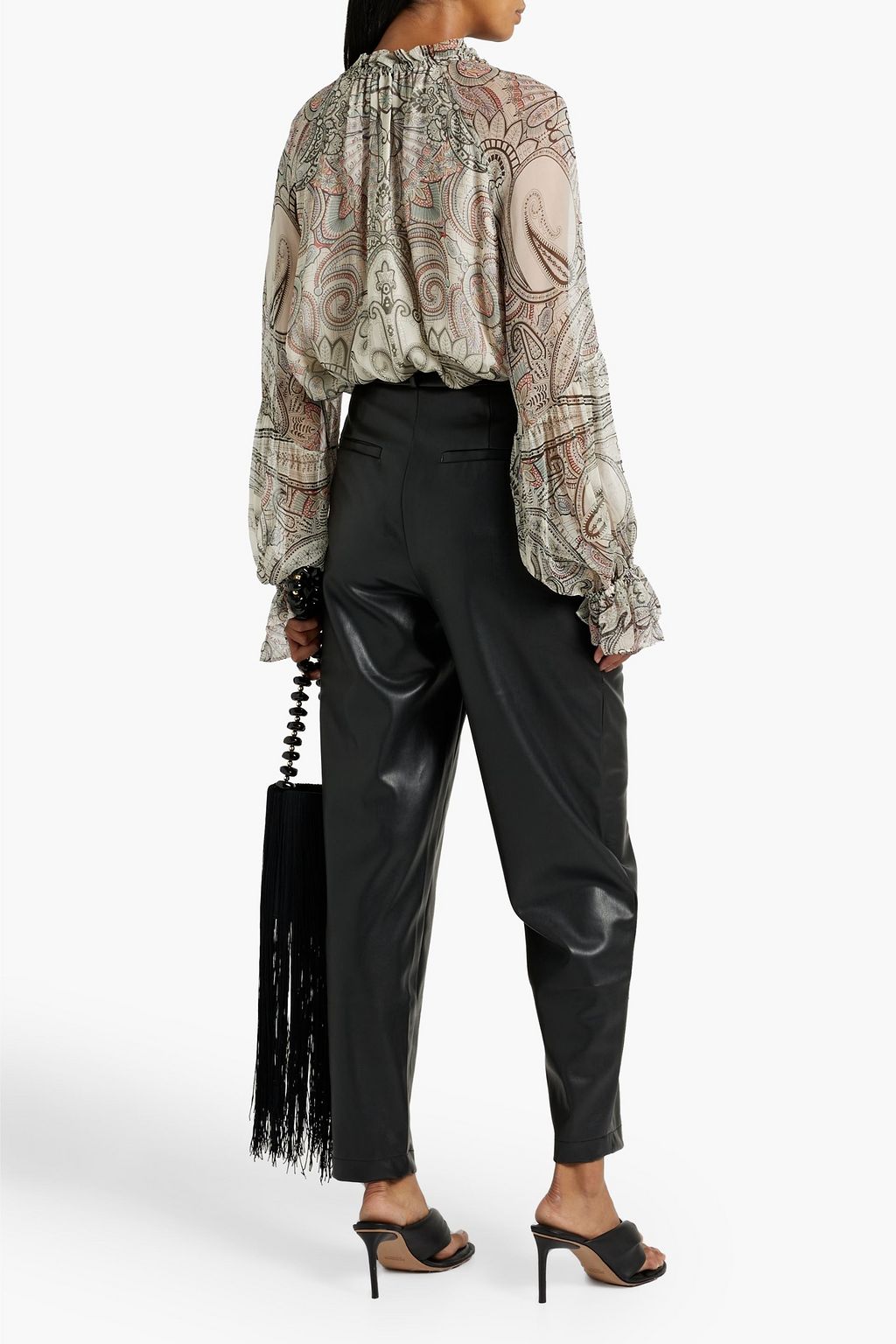 ETRO Ruffled printed silk-chiffon blouse