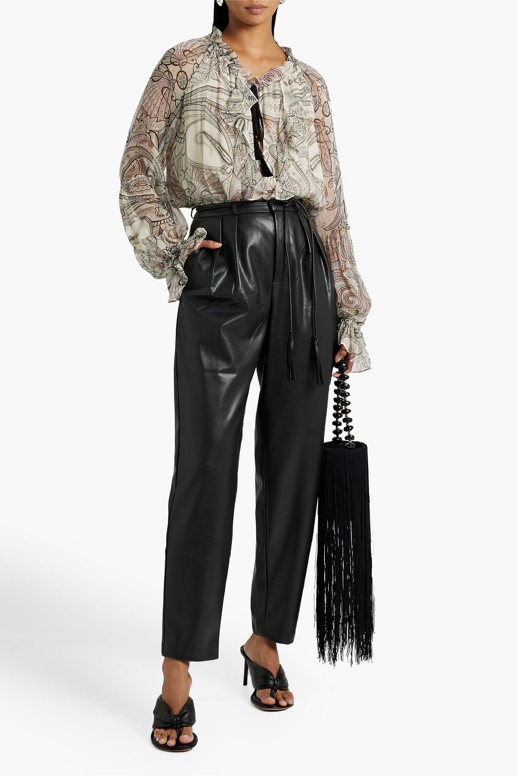ETRO Ruffled printed silk-chiffon blouse