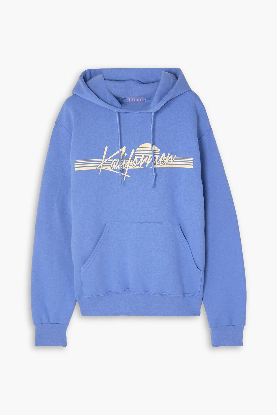 Paradised Kalifornien Printed Cotton-blend Jersey Hoodie In Bleu