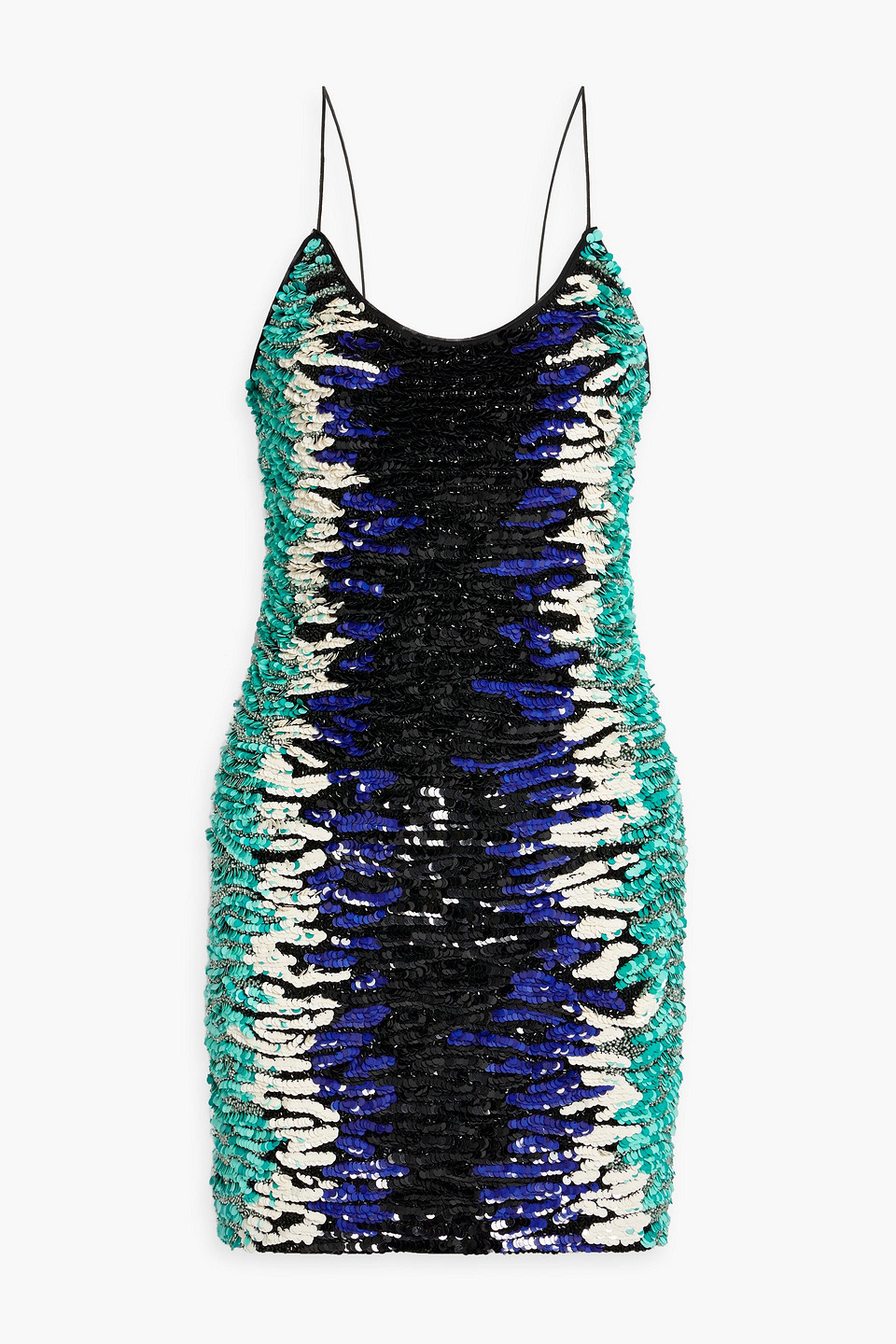 Shop Alice And Olivia Nelle Embellished Mesh Mini Dress In Royal Blue