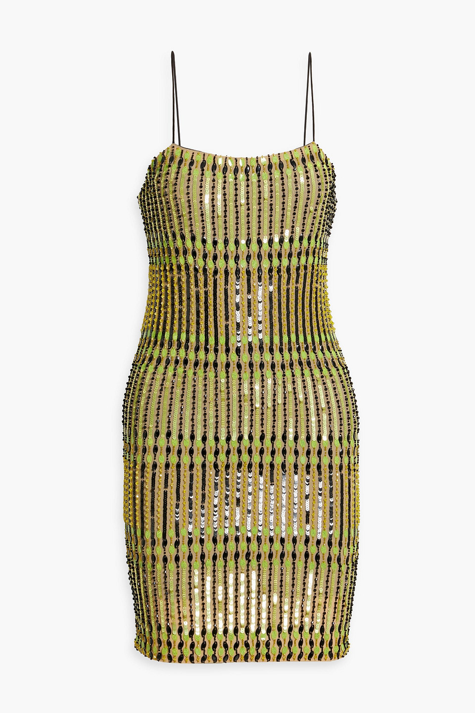 Shop Alice And Olivia Fifi Embellished Tulle Mini Dress In Lime Green