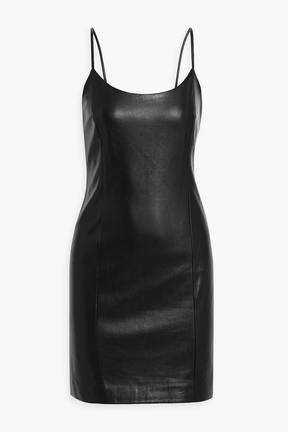 chinese dress ladies Alice and Olivia Women's Emmy Faux Leather Mini Dress - Brown - Size 10