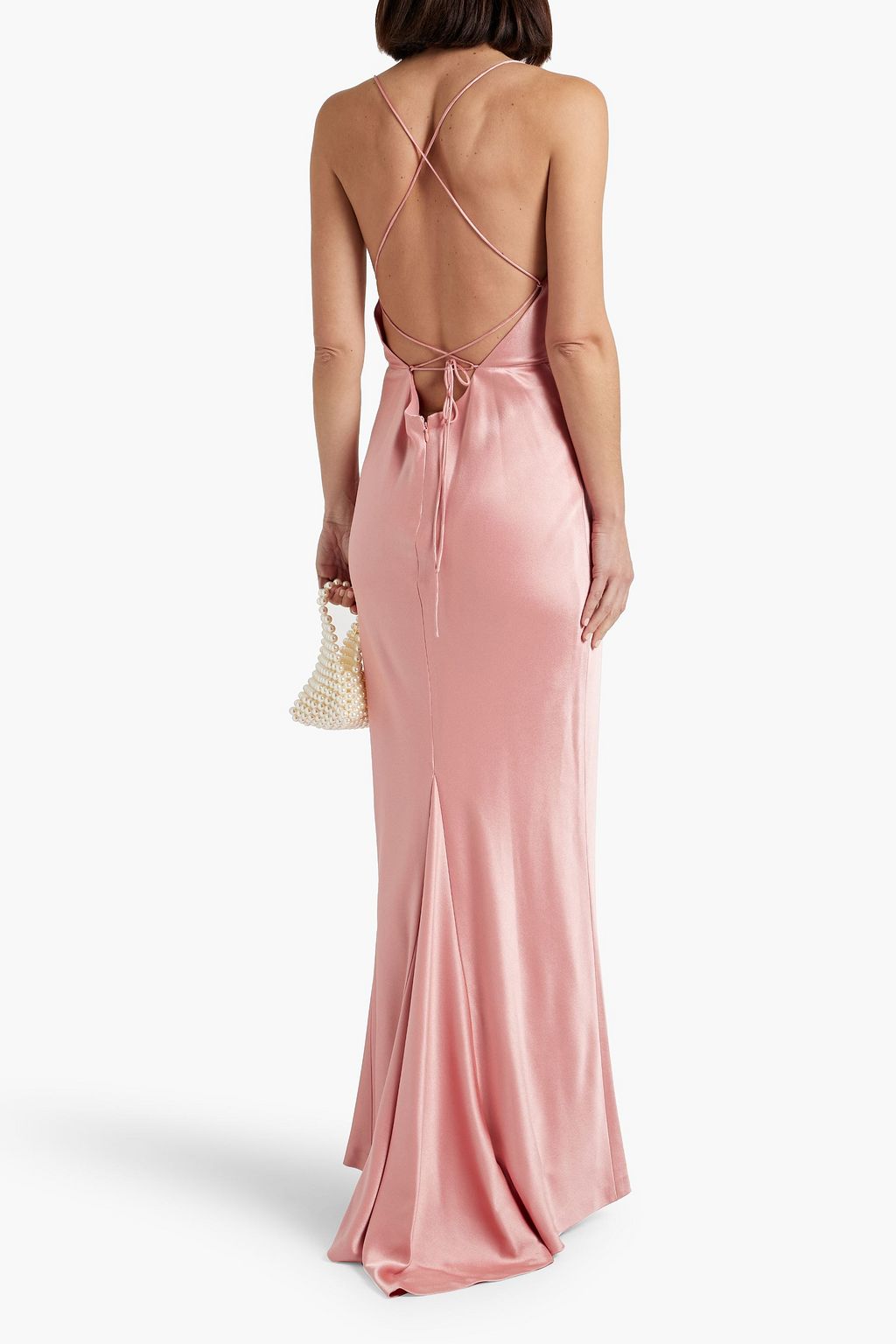 ALICE + OLIVIA فستان سهرة من ساتان كريب