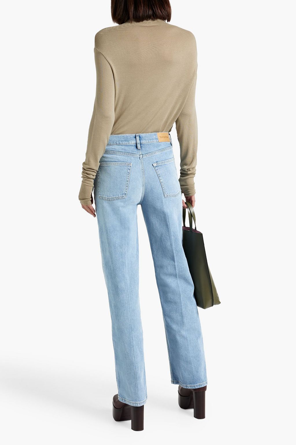 TOMORROW DENIM Brown high-rise straight-leg jeans