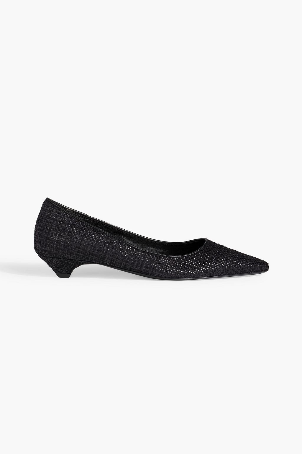 Faux raffia point toe flats