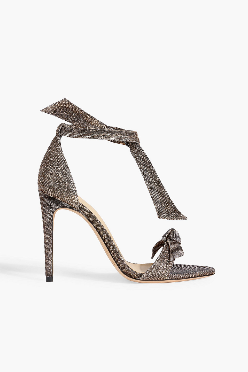 Alexandre Birman Lovely Clarita Metallic Woven Sandals In Bronze