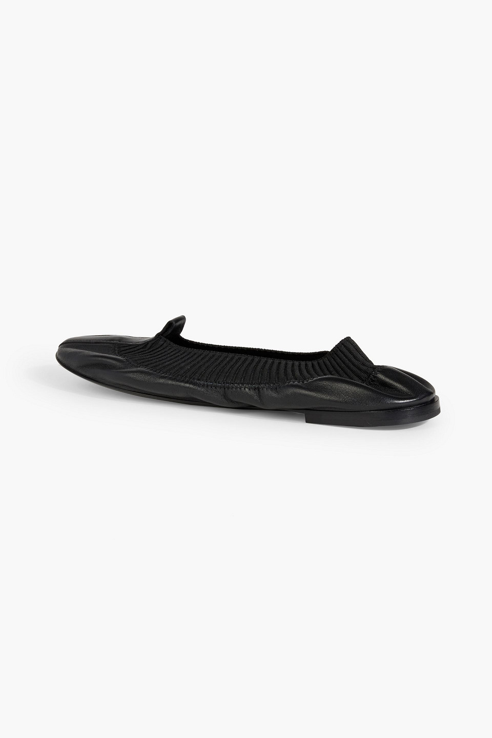 Shop Totême Leather Ballet Flats In Black