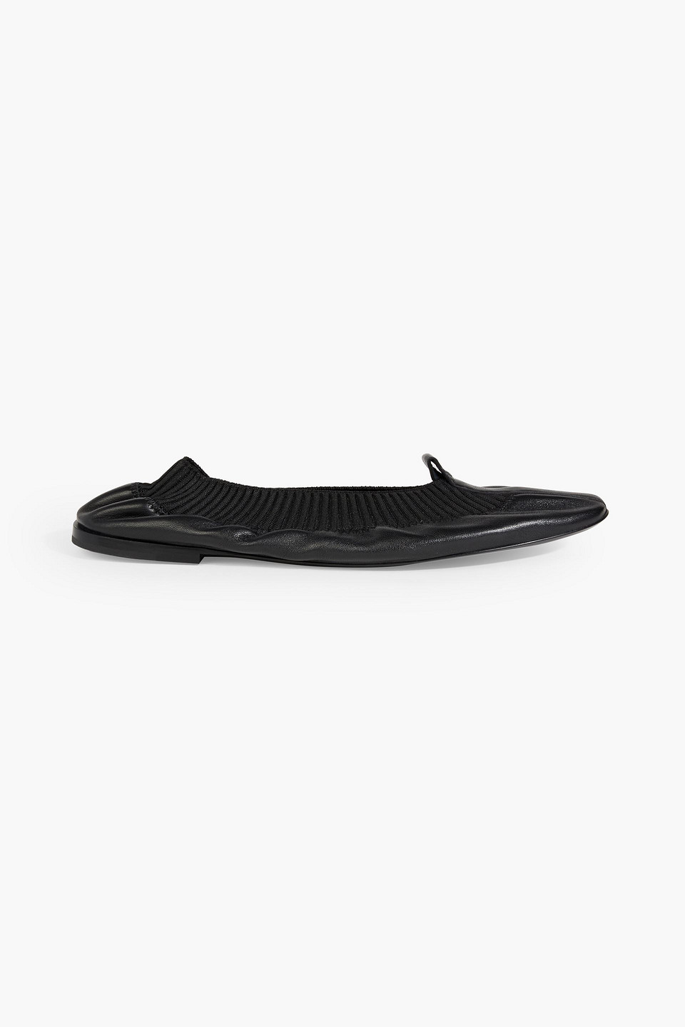 Totême Leather Ballet Flats In Black