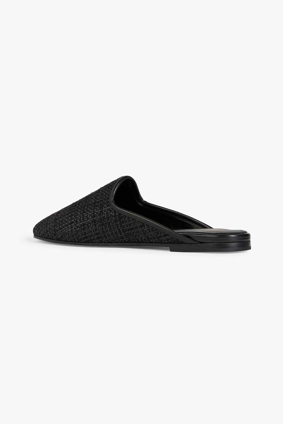 Shop Totême Faux Raffia Slippers In Black