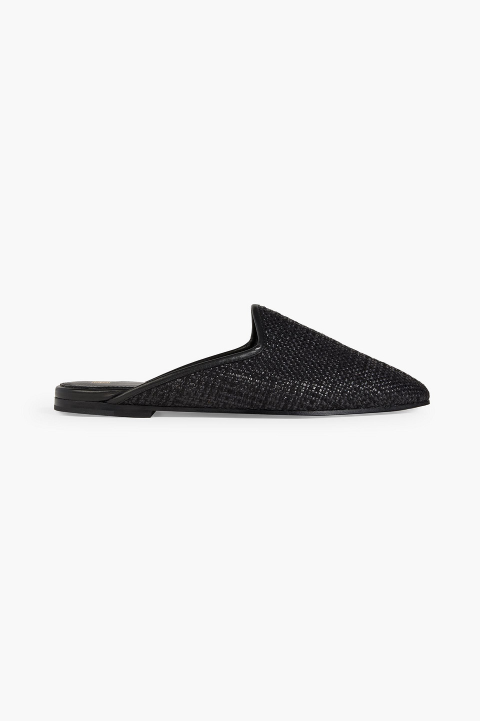 Totême Faux Raffia Slippers In Black