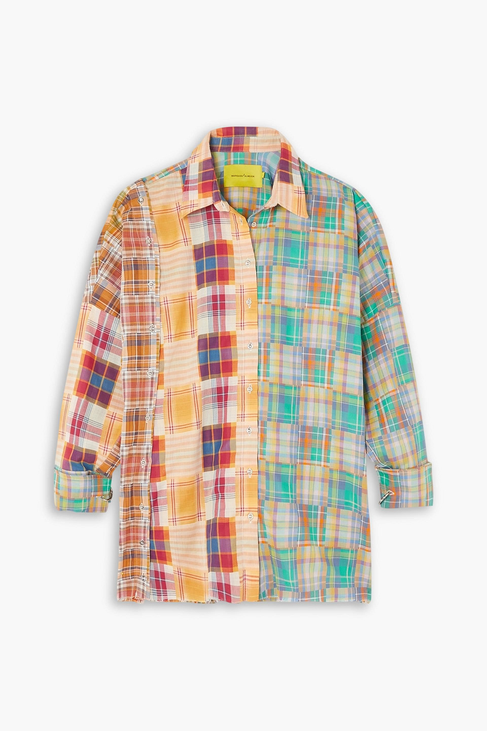 MARQUES' ALMEIDA FRAYED CHECKED COTTON SHIRT