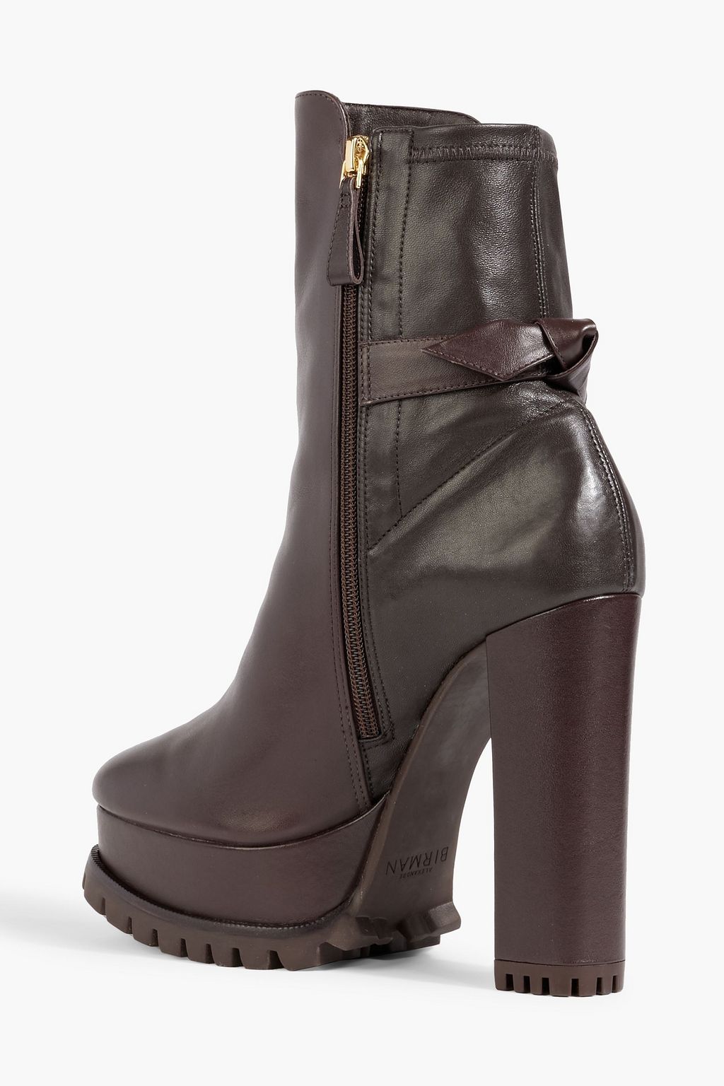 ALEXANDRE BIRMAN Clarita bow-embellished leather platform ankle boots