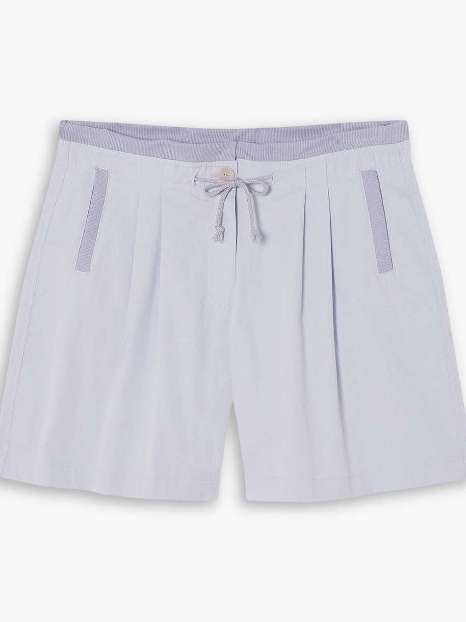 valley pleated cotton-twill shorts