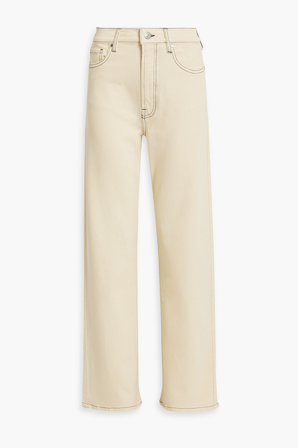 Brown high-rise straight-leg jeans