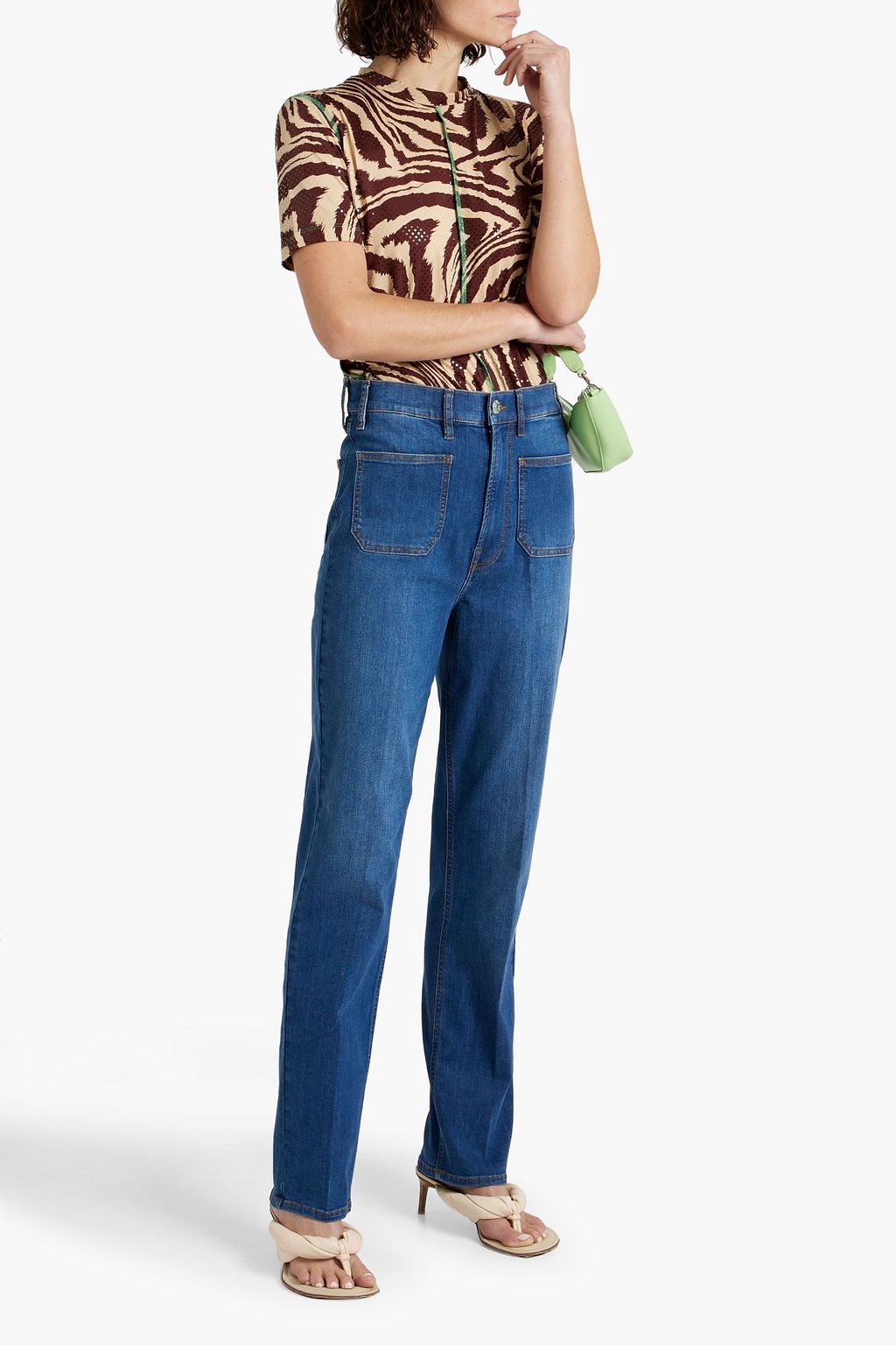 TOMORROW DENIM جينز 'إيوا' بأرجل مستقيمة وخصر عالٍ