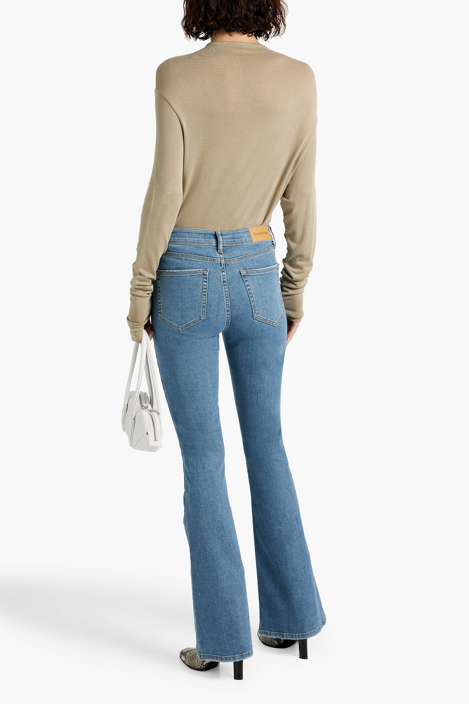 Shop Tomorrow Denim Albert High-rise Flared Jeans In Mid Denim